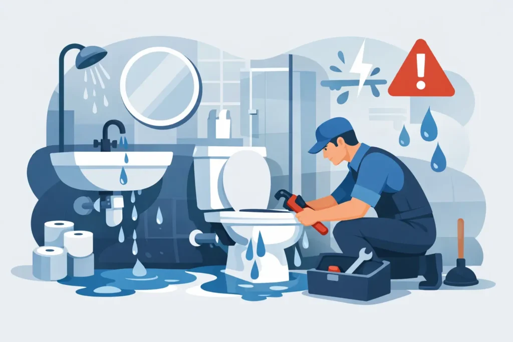 Emergency Leaking Bathroom Repair Done Right